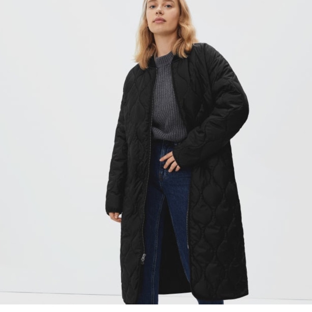 Everlane ReNew Long Liner Quilted Coat